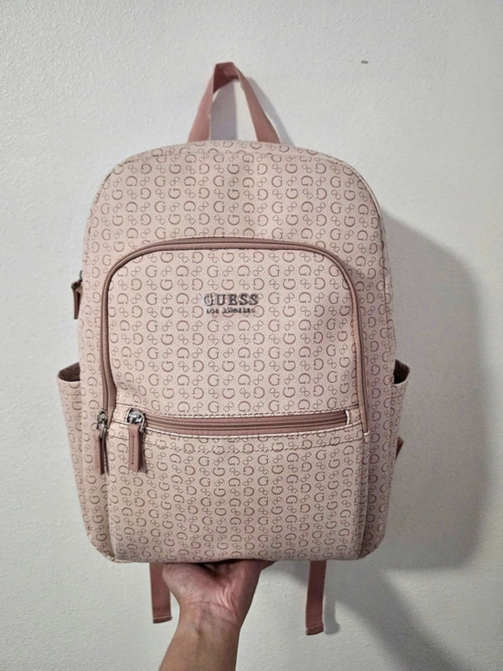 GUESS Blane 4G Logo Patent Backpack Pink